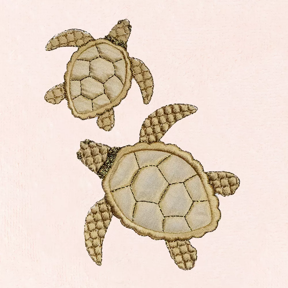 Linum Home Textiles Turkish Cotton Tortuga 2-piece Embellished Hand Towel - Image 3