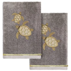 Linum Home Textiles Turkish Cotton Tortuga 2-piece Embellished Hand Towel
