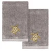 Linum Home Textiles Turkish Cotton Tortuga 2-piece Embellished Fingertip Towel Set
