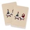 Linum Home Textiles Christmas Gnomes Embroidered Luxury Turkish Cotton Set Of 2 Hand Towels