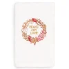 Linum Home Textiles Christmas "Peace Joy Love" Embroidered Luxury Turkish Cotton Hand Towel