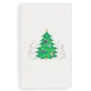 Linum Home Textiles Christmas Three Trees Embroidered Luxury Turkish Cotton Hand Towel