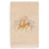 Linum Home Textiles Christmas Deer Pair Embroidered Luxury Turkish Cotton Hand Towel