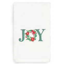 Linum Home Textiles Christmas Joy Embroidered Luxury Turkish Cotton Hand Towel