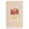 Linum Home Textiles Christmas Bells Embroidered Luxury Turkish Cotton Hand Towel