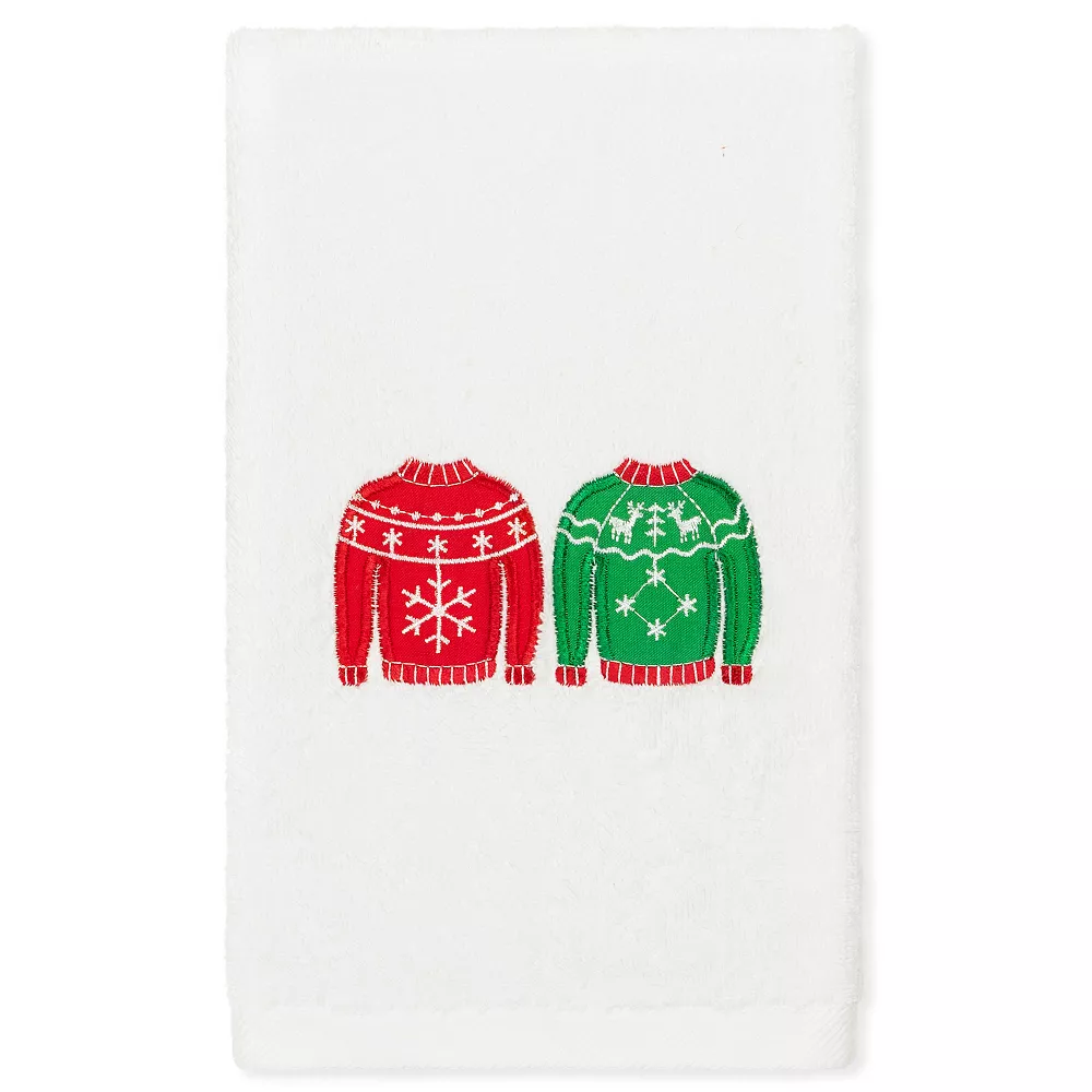 Linum Home Textiles Christmas Sweaters Embroidered Luxury Turkish Cotton Hand Towel