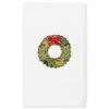 Linum Home Textiles Christmas Wreath Embroidered Luxury Turkish Cotton Hand Towel