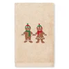 Linum Home Textiles Christmas Gingerbread Embroidered Luxury Turkish Cotton Hand Towel