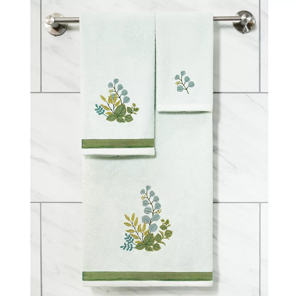 Linum Home Textiles Turkish Cotton Botanica 3-piece Embellished Towel Set - Image 6