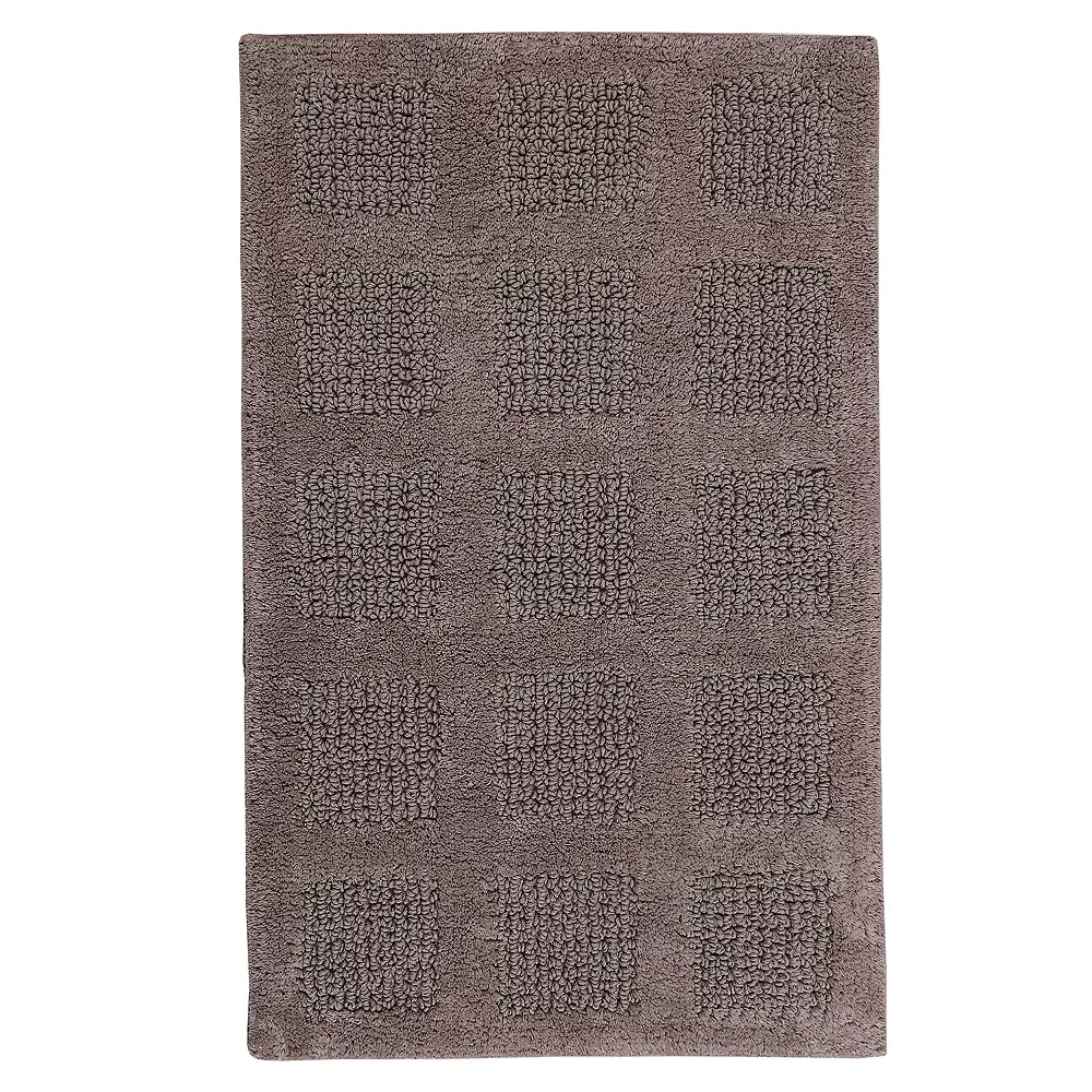 Knightsbridge Square Honeycomb 100% Cotton Reversible Bath Rug