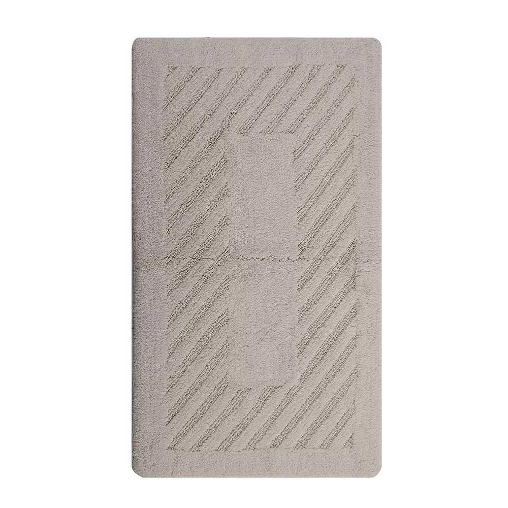 Knightsbridge Diagonal Racetrack 100% Cotton Reversible Bath Rug