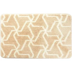 Juvale Non Slip Bath Mat For Bathroom, Shaggy Cream Rug (31.5 X 19.7 In)
