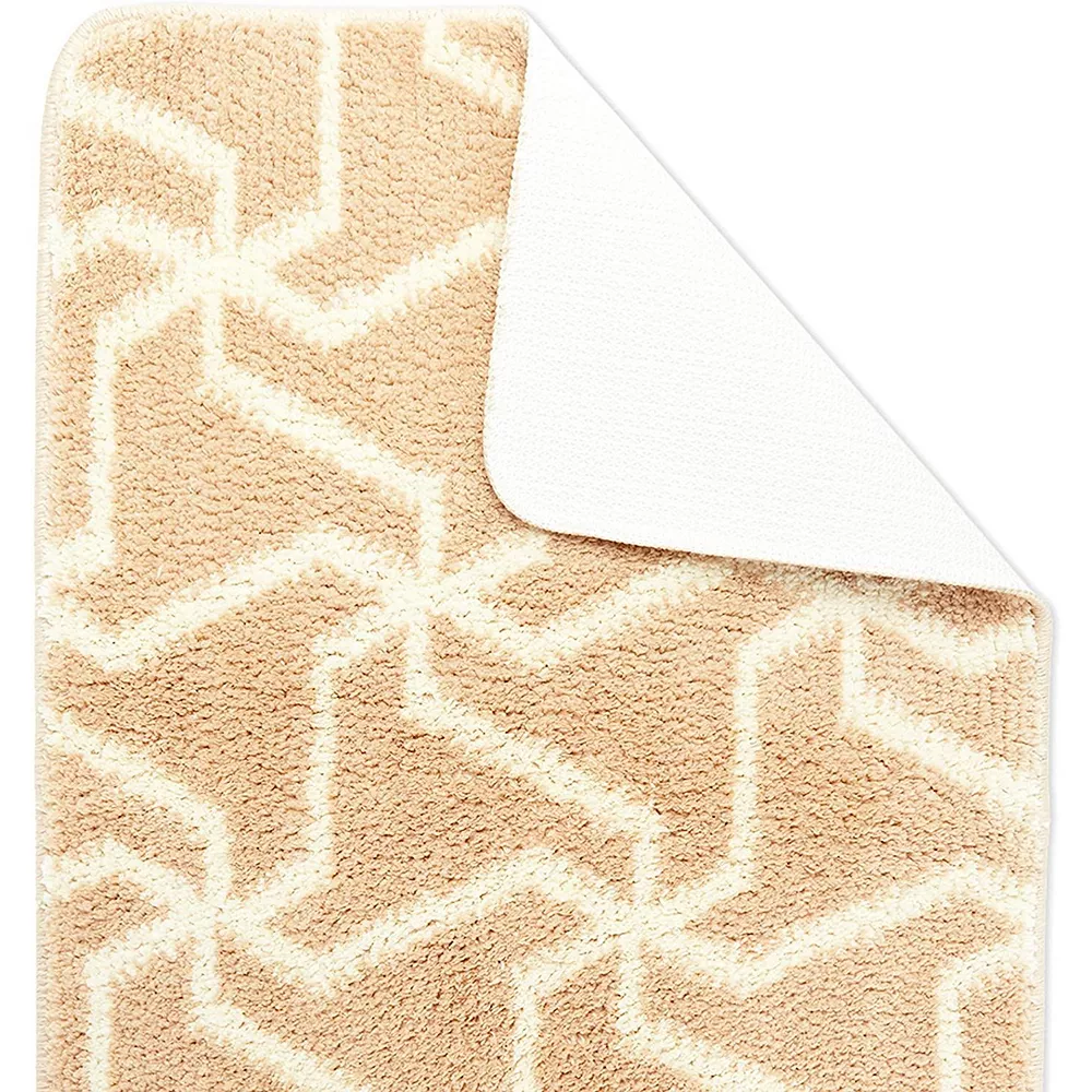 Juvale Non Slip Bath Mat For Bathroom, Shaggy Cream Rug (31.5 X 19.7 In) - Image 4